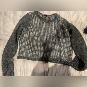 AQUA Cropped Metallic Sweater (worn once, perfect condition)